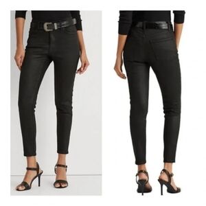 Ralph Lauren black coated skinny ankle jeans
